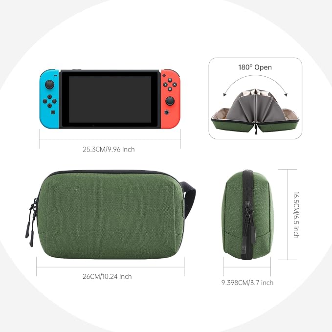 simtoper Electronic Organizer Travel Case Bag for Cables, Switch, SD card, Passport and More – Ultimate Protection & Portability Waterproof (Green)