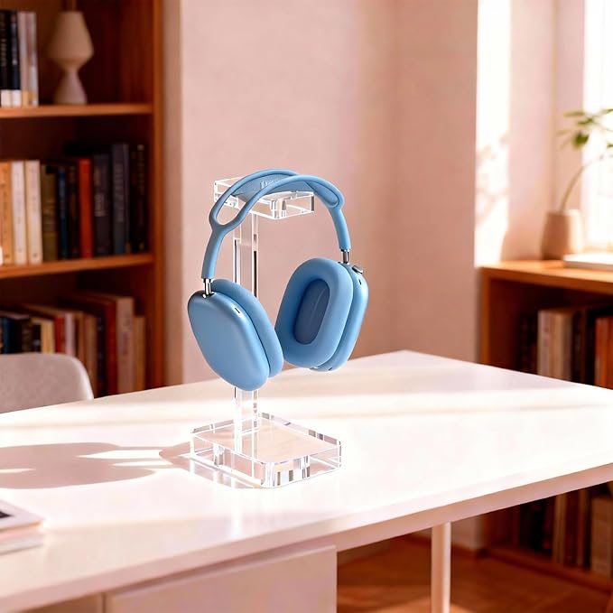 Headphone Stand Headset Holder for Desk, Solid Christal-Clear Acrylic with Stable Base Earphone Hanger for Gaming Room Office Accessories