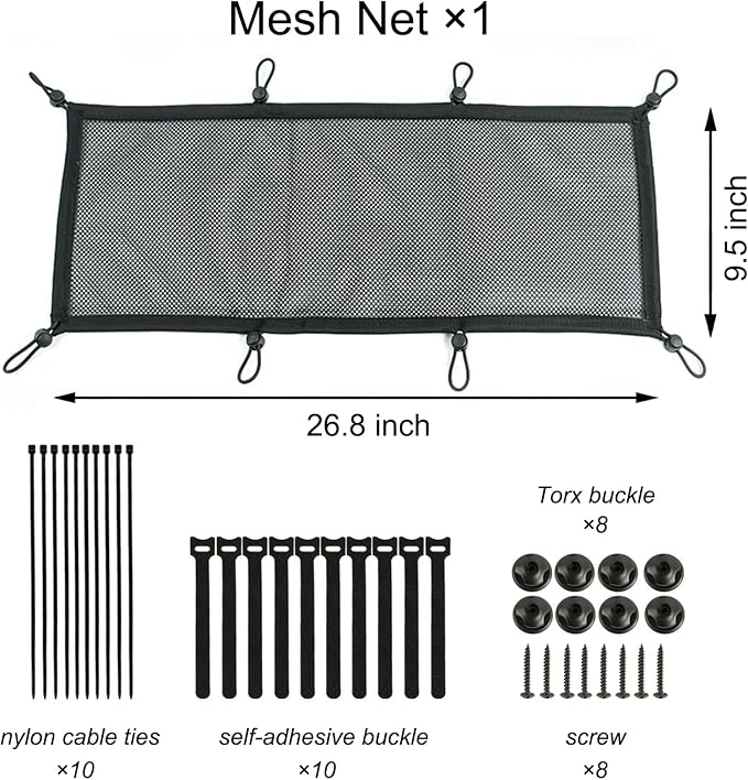 Under Desk Cable Cord Management Net Kit, Privacy Mesh Large Flexible Cable Duct Flexible Under Desk Wire Net, Cable Tray Mesh Organizer for Most Table Hiding Cables Office （8 Rubber Bands）