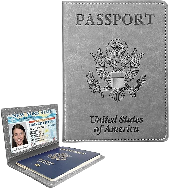 Passport Holder for Travel Men, RFID Blocking Passport Covers Case Wallet Card Slot, International Travel Must Haves Travel Accessories for Women, Cruise Ship Essentials Travel Gifts