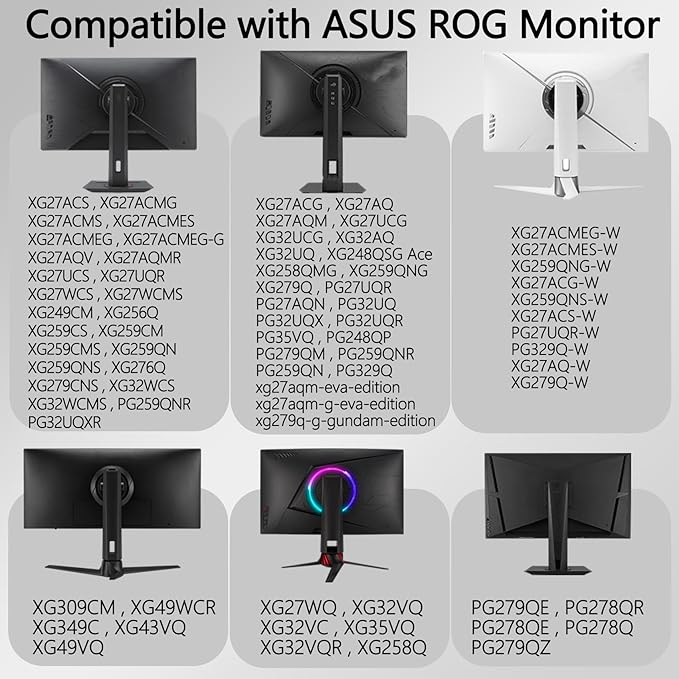 VG27AQ3A VESA Mount Adapter Compatible with ASUS ROG, ProArt and TUF Gaming Monitor (Fits VG27AQM5A,VG277Q1A,XG27ACS,VG27WQ3B,VG27AQ,PA248QFV,PG27AQN and More)??5x75 to 100x100 Wall Mount Bracket