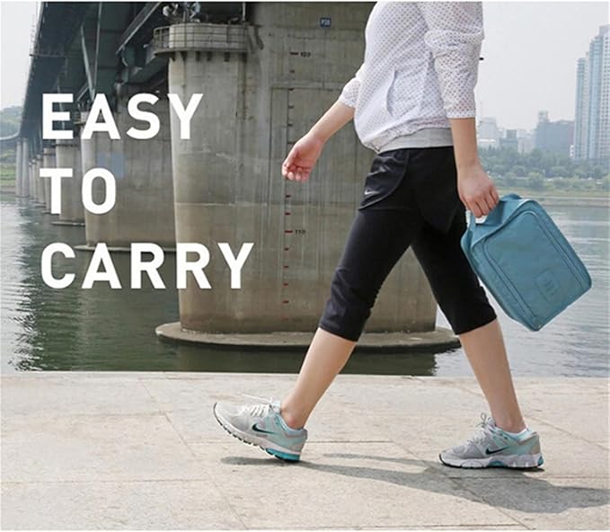 Travel Shoe Bags Foldable Waterproof Nylon with Zipper for Men & Women,Sky Blue