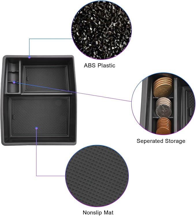 SXCY for 2024 2025 2026 Toyota Tacoma Center Console Organizer for 2024 2025 2026 Toyota Tacoma Accessories Console Tray 2024-2026 Tacoma Console Organizer 2024-2026 Tacoma Limited Accessories Black
