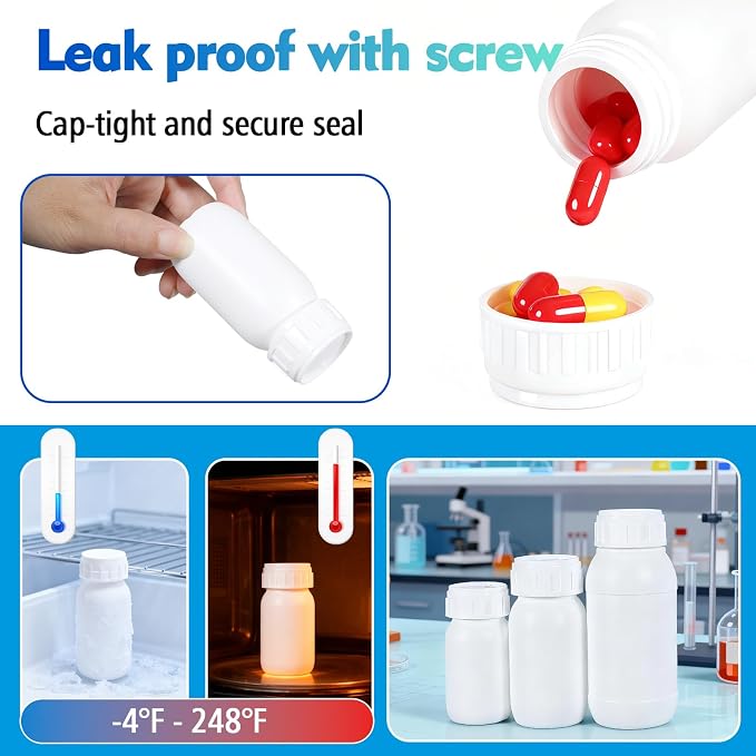 6Pack 1oz Plastic Small Travel Bottles - Empty Containers with Lids, EVOH High Barrier Leak Proof Liquid Storage for Toiletries Samples