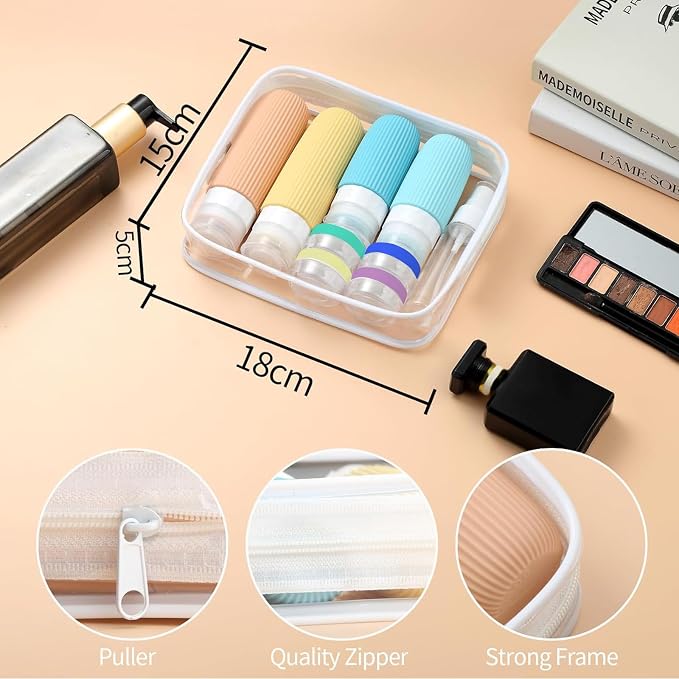 16 Pack Travel Bottles for Toiletries Set, TSA Approved Leak Proof Silicone Travel Bottles for Toiletries, Refillable Travel Bottle for Conditioner and Shampoo Lotion & Body Wash Accessories