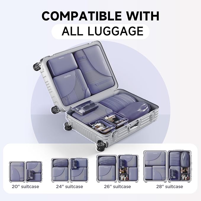 OlarHike 11 Set Packing Cubes for Travel, Gifts for Women Mom,Anti-Tearing Suitcase Organizer with Over 1000 pcs Mesh Holes,Vacation Essentials & Accessories for Cruise Ship