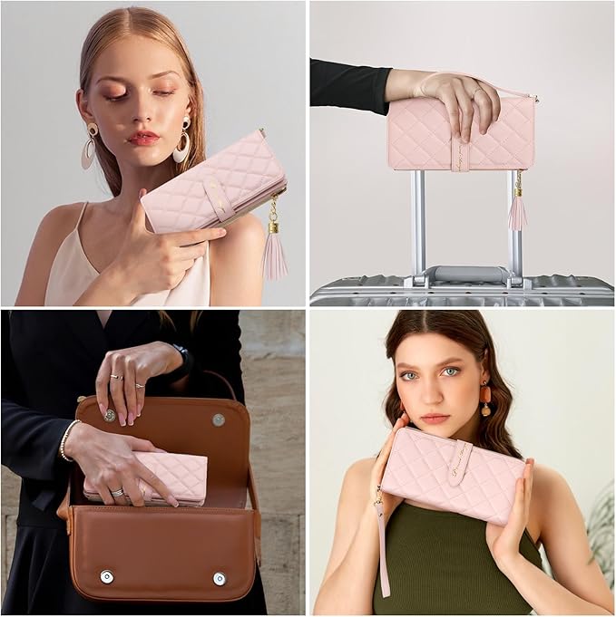 Passport Holder for Travel,Leather Passport Wallet,Travel Document Organizer with AirTag Slot,RFID Blocking With Credit Cards Case,Zippered Coins Pocket and Cash Slot for Women Men