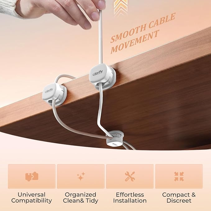 12 Pack Spring Cable Clips, White Adhesive Cord Organizer for Desk, Phone Charging Cords Holder, Car Cable Management, Cable Clips for Computer & Nightstand Charger Clips