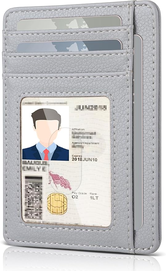 Teskyer Slim Wallet for Men, Minimalist Front Pocket RFID Blocking Leather Wallet Credit Card Holder for Men & Women