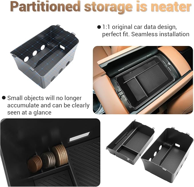 (2Pack) Palisade 2026 Tray 2026 Palisade Hybrid Calligraphy Center Console Organizer for 2026 Hyundai Palisade Calligraphy Accessories Middle Console Tray 2026 Palisade Arm Rest Organizer 7 Seater