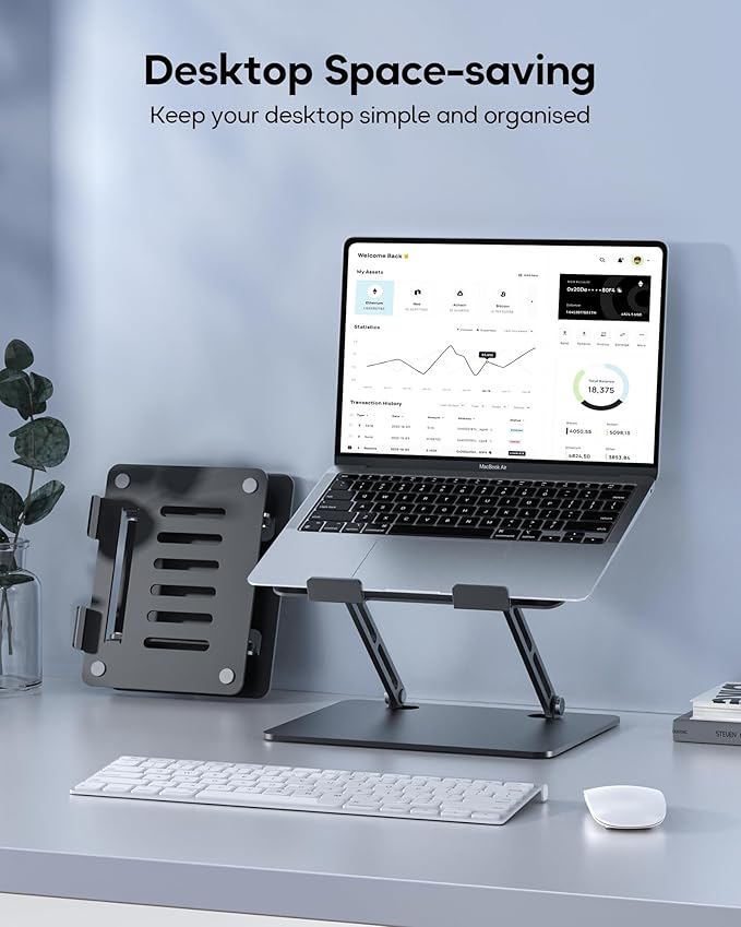 LOXP Adjustable Laptop Stand, Ergonomic Computer Stand for Desk, Aluminum Ventilated Colling Laptop Riser Holder Mount Compatible with MacBook Pro Air, HP, Dell 10-15.6" All Laptops