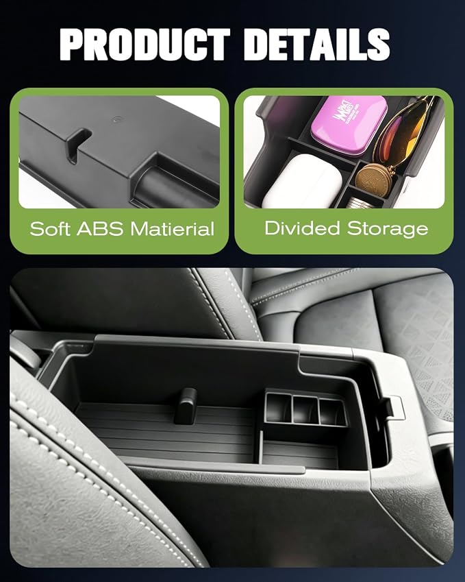 YEE PIN 2027 Chevy Bolt Center Console Tray Armrest Tray Organizer for 2027 Chevy Bolt LT/RS Middle Console Storage Center Console Insert Tray Arm Rest Organizer for 2027 Chevy Bolt Accessories