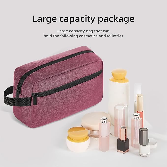 Icramsy Travel Toiletry bag Toiletry bag for women men Hanging Cosmetic bag Travel accessories for Women Men (Purplish red)