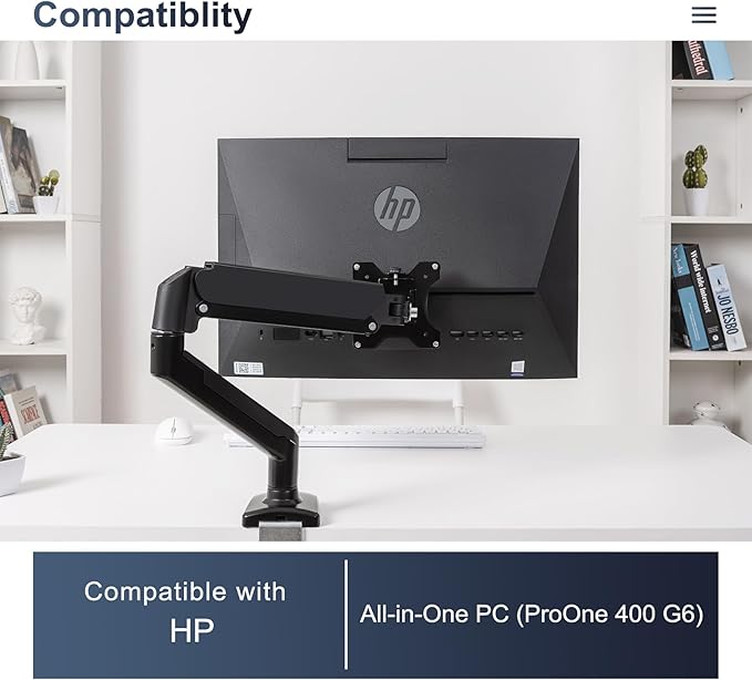 Monitor Arm/Mount VESA Bracket Adapter Compatible with HP All-in-One PC (ProOne 400 G6) 100 * 100mm 75 * 75mm black