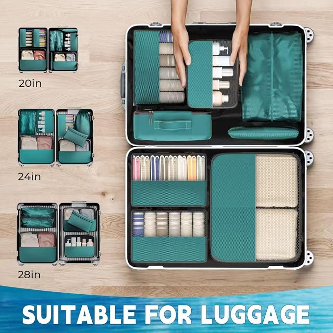 8 Set Packing Cubes for Travel,Luggage Organizers for Travel Accessories