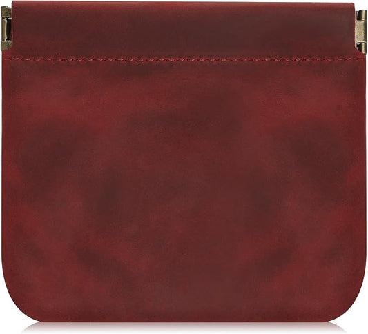 Jack&Chris Mini Coin Purse, Genuine Leather Small Coin Wallet, Leather Squeeze Coin Purse Pouch Change Holder For Men & Women, JC309
