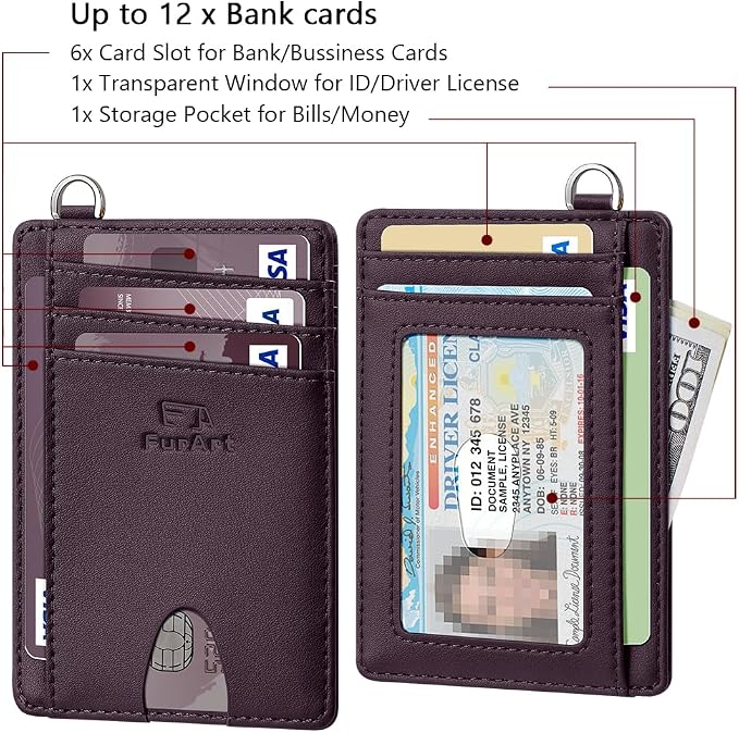 FurArt Slim Minimalist Wallet, Front Pocket Wallets, RFID Blocking, Credit Card Holder for Men
