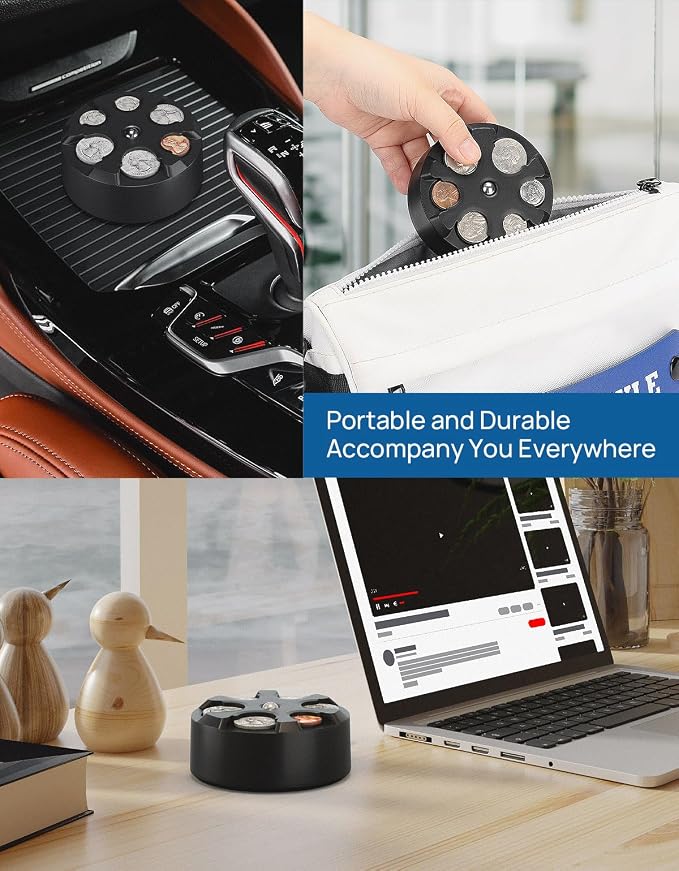 JOYTUTUS Universal Coin Holder, Large Capacity Coin Holder for Car, Portable Car Change Holder Coin Organizer, Car Trucks Accessories, Coin Sorter for Car & Wallet & Pocket