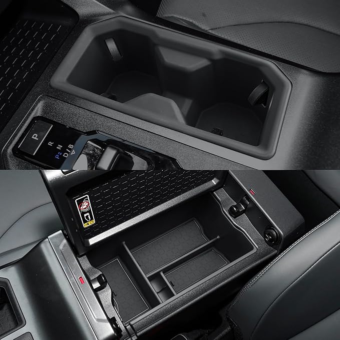 CDEFG 2Pcs for 2026 Toyota RAV4 Center Console Organizer for 2026 Toyota RAV4/ 2026 Toyota RAV4 Hybrid Accessories Middle Console Organizer Armrest Storage Box & Cup Holder
