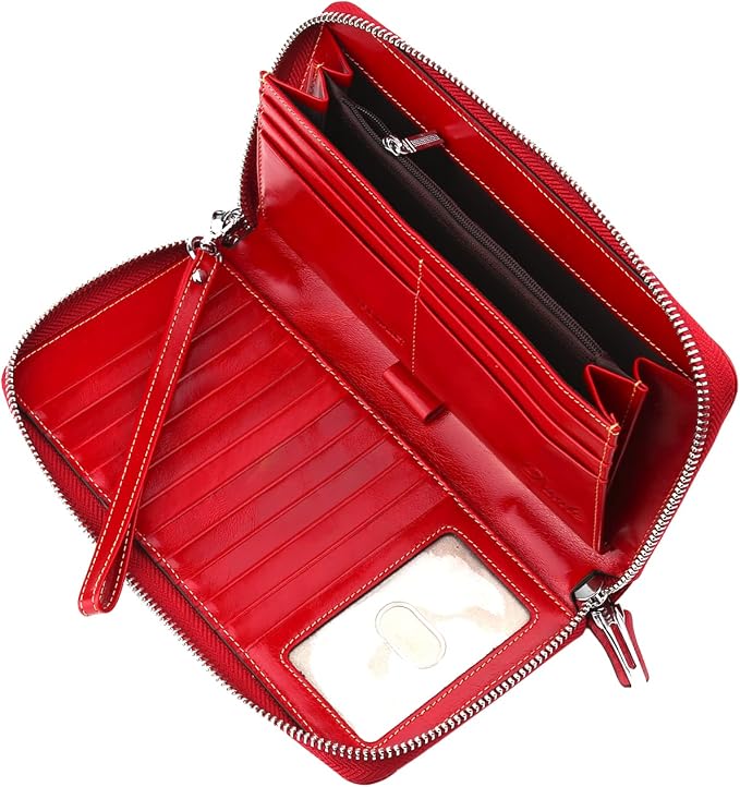 Lavemi Small Compact Women Wallet RFID Blocking Genuine Leather Bifold Purse with ID Windows