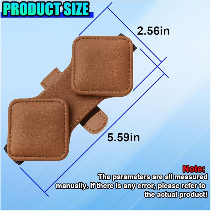 Sunglass Holder for Car Visor, Magnetic Leather Glasses Eyeglass Clip, Car Hanger Mount Ticket Card Clip, Auto Visor Organizer Accessories (Orange)