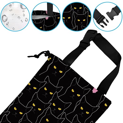 Car Trash Bag Hanging Black Cats Car Trash Can Waterproof Garbage Bag Hanging for Car Back Seat