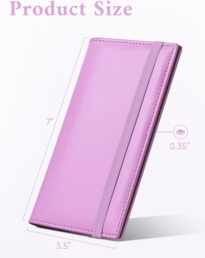 Zreal Checkbook Cover for Women, Premium Vegan Leather Checkbook Holder for Top & Side Tear Duplicate Checks with RFID Blocking (Lilac Purple)