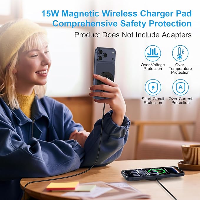 Magnetic Wireless Charger Pad for Samsung Galaxy S26 Ultra S26+ S26 S25 Ultra S24 FE S23,15W Magnet Wireless Fast Charging Station MagSafe Charger for iPhone 17 Pro Max 16Plus 15 14 13,Google Pixel 10