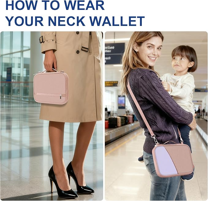 EcoVision Family Passport Holder for Travel with RFID Blocking, Traveling Essentials Organizer Pouch Bag, Light Passport Wallet for Travel Must Haves Accessories for Women Men