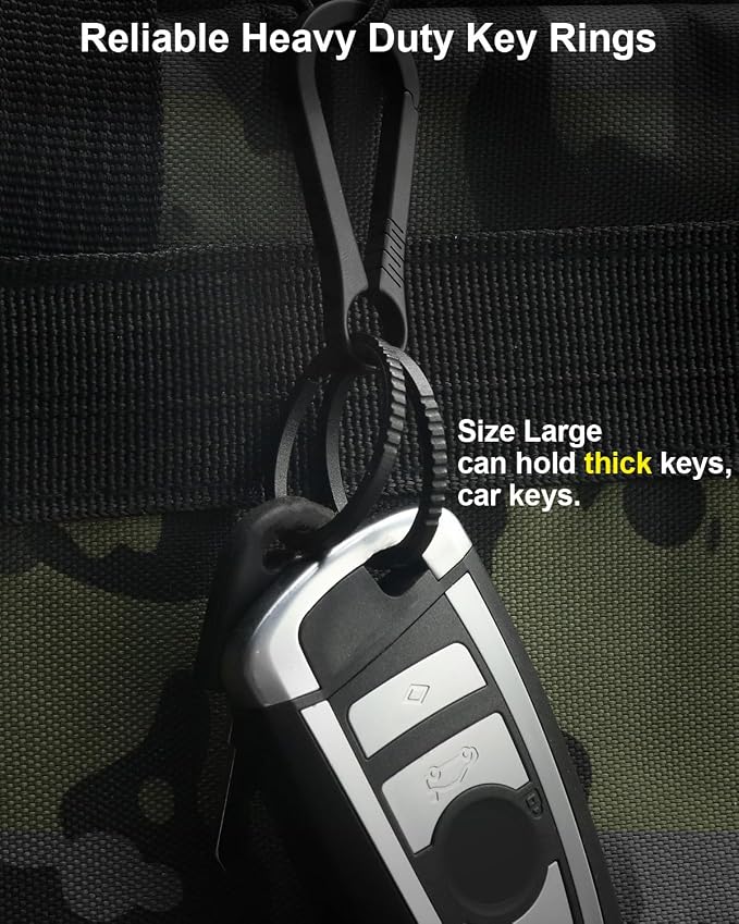 PJYTAC Titanium Key Rings Side Push Key Chain Rings Heavy Duty, Ultra Light Easy to Open Keyrings for Key Fobs Gift for Men