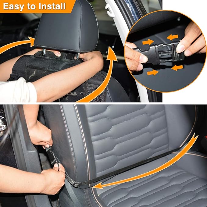 Backseat Organizer for Kids with USB/Headphone Hole - 2 Pack