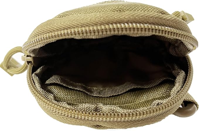 1000D Laser Cut Molle Pouch EDC Pouch Tactical Round Zipper Bag Case Coin Pouches Coin Purse Keychain Little Change Wallet Wireless Headset Pack Gadget Bag