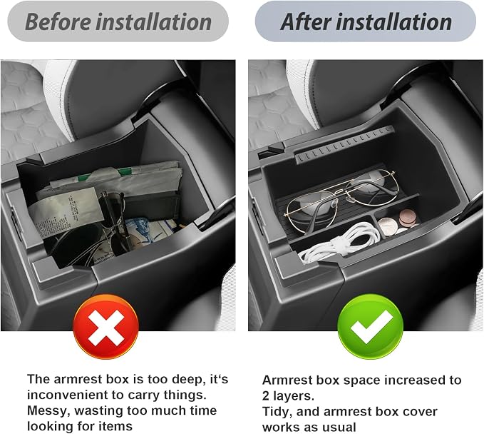 SKTU for 2025 2026 Subaru Forester Accessories Center Console Organizer for 2025 2026 Subaru Forester (Base/Premium/Sport/Limited/Touring) Console Tray 2025 2026 Forester ABS Middle Console Organizer