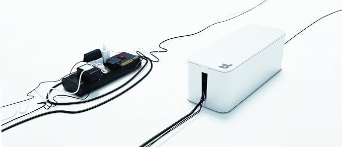 Bluelounge CableBox cable organizer hides messy, loose, tangled cables White color (CB01WH)
