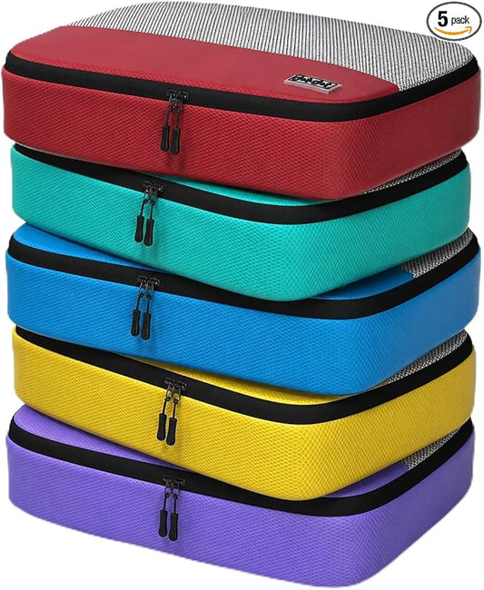 Medium Packing Cubes for Travel - 5pc Packing Cubes for Suitcases - Lightweight Luggage Organizer Bags (Non-Compression)
