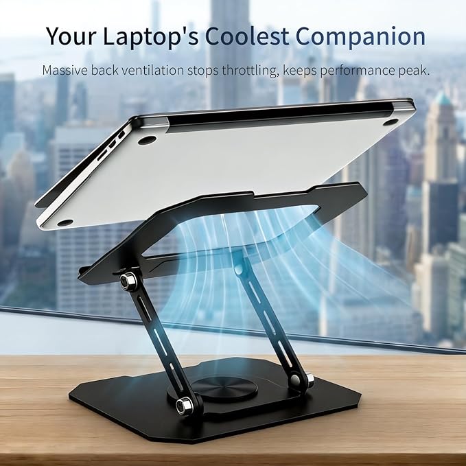 Laptop Stand for Desk, 360 Rotating Computer Riser with Adjustment Wrench, Ergonomic Laptop Riser for Collaborative, WorkFoldable & Portable Heavy Duty Stand Fit 10-16??Laptops