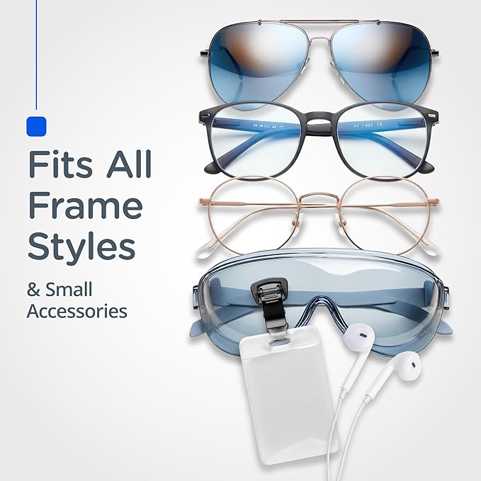Readerest Magnetic Glasses Holder (3 Pack), Magnet Clip for Readers, Sunglasses & Work Badges for Men & Women, USA Made