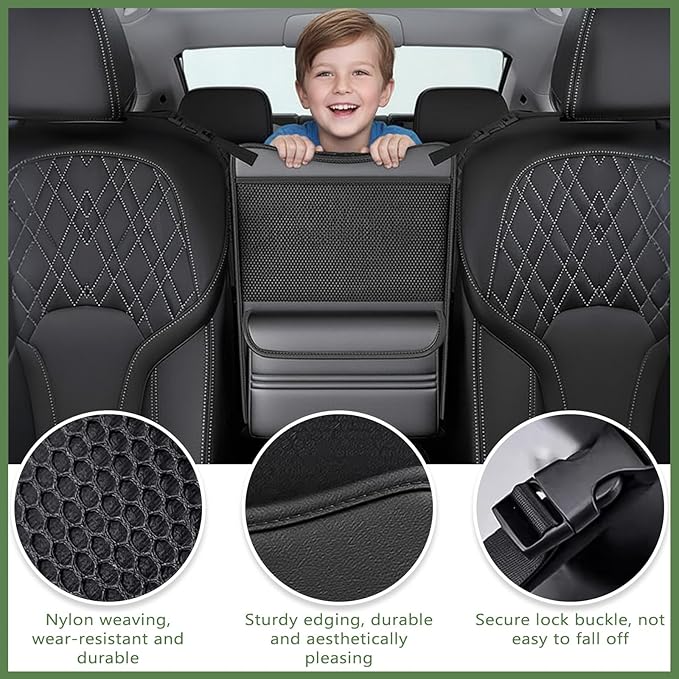 Car Seat Gap Purse Holder Leather - Between Seats Organizer, Automotive Storage for Phone Keys & Daily Essentials