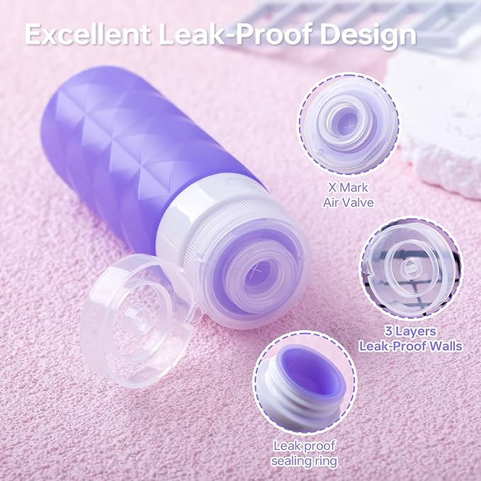 20Pack Travel Bottles Set,Leak Proof TSA Approved Travel Size Containers, Travel Essentials for Conditioner, Shampoo, Lotion & Body Wash Accessories (Dark Color) (Warm Color)