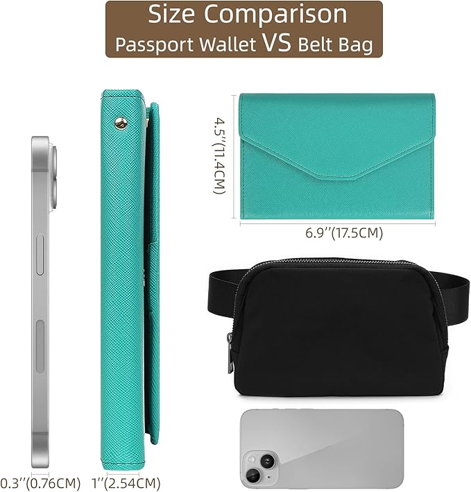 ZOPPEN Mulit-purpose Rfid Blocking Passport Holder Travel Wallet (Ver.4) Passport and Vaccine Card Holder ComboTri-fold Document Organizer Travel Essentials