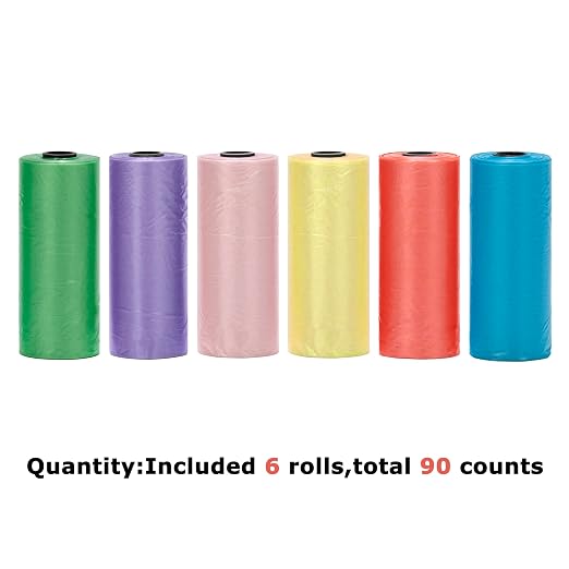 Ginsco 0.8 Gallons Disposable Trash Bags for Mini Car Trash Can, Portable Small Car Garbage Bags, Cars Accessories, Mini Trash Bags, Plastic Trash Bag for Cars/Home/Office (6 Rolls, Multi-Color)