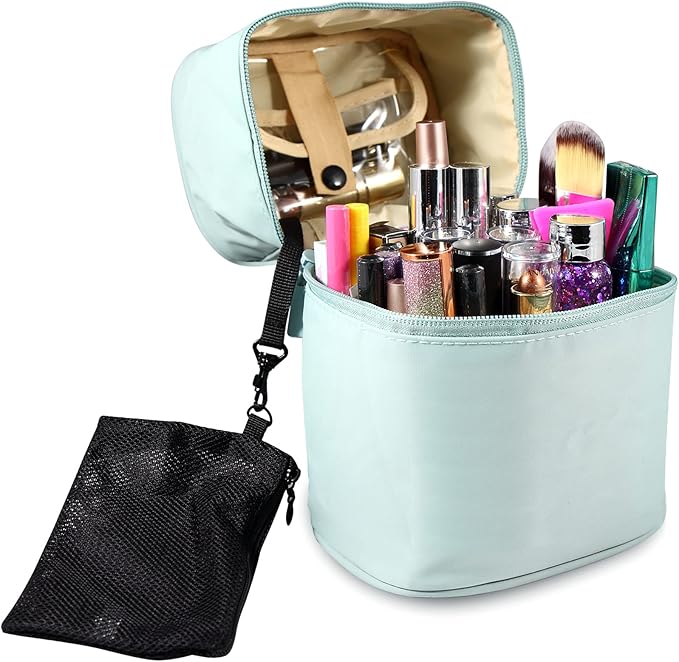 Makeup Brush Organizer Makeup Bag Brushes Set Case 7.5x5.5x4.4 Inch Professional Travelling Brush Pen Pencil Holder Make Up Cup Storage Organizer Case Pencil Pouch Cosmetic Bag for Travel