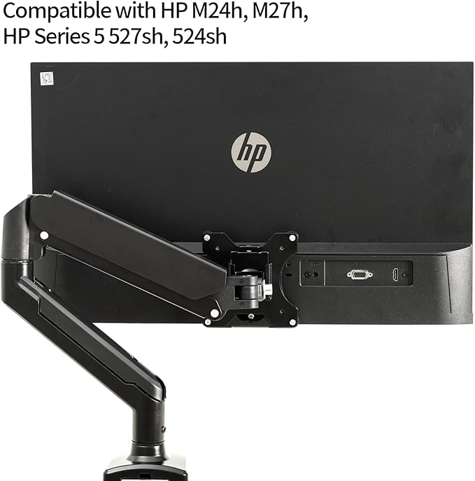 VESA Mount Adapter Bracket for HP M24h M27h Series 5 524sh 527sh Monitors - Fits 75x75mm & 100x100mm VESA, Wall Mount Monitor Arm Desk Stand, Black