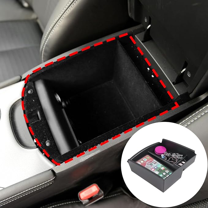 Gah Q50 Car Armrest Box compatible with Infiniti Q50 2014 2015 2016 2017 2018 2019 2020 2021 Central Secondary Q50L Storage Glove Container Insertion Tray Organizer