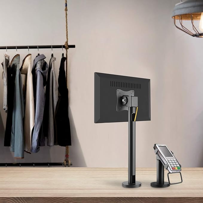 Mount-It! Fixed Height POS Monitor Mount ??19.7??Monitor Pole Mount for Retail Checkout Counters and Point of Sale Systems, Bolt-Down Base, VESA 75x75 & 100x100, Fits 13??2??Monitors, 33 lb Capacity