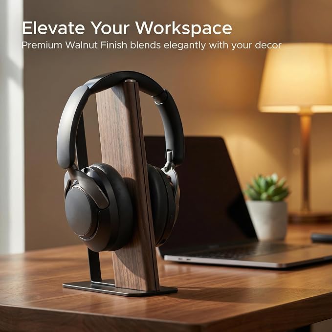 Headphone Stand for Desk, Weighted Base Headset Holder for AirPods Max Sony Bose Beats Sennheiser, Stable Gaming & Studio Earphone Rack, Dark
