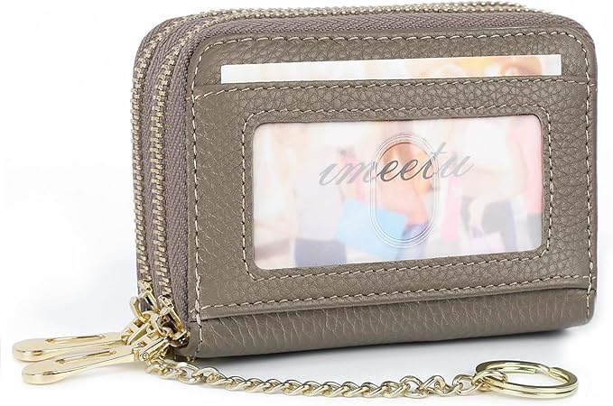 imeetu Rfid Credit Card Holder,Genuine Leather Businese Card Case,Rfid Blocking Wallet for Women & Men