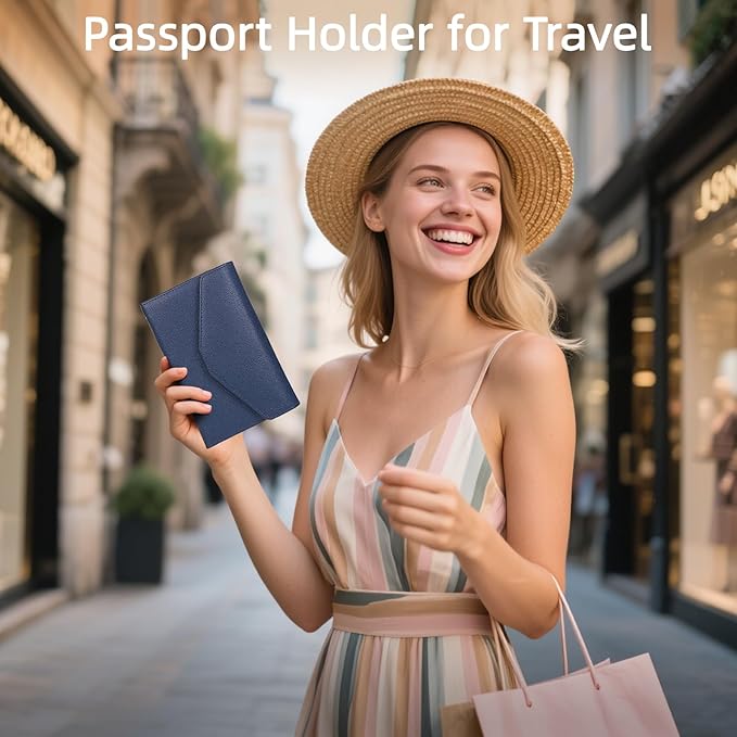 ZOPPEN Mulit-purpose Rfid Blocking Passport Holder Travel Wallet (Ver.4) Passport and Vaccine Card Holder ComboTri-fold Document Organizer Travel Essentials