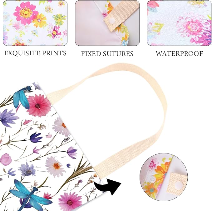 CREATCABIN Dragonfly Car Trash Bag Hanging Car Garbage Bag ac Seat Organizer Trash Can Bin Cute Printed One-Handed Strap Garbage for Car Accessories Vehicle Travelling Camping Outdoor 11.8x9.84 Inch