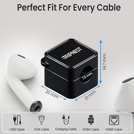 8 Pack Magnetic Cable Clips for Desk, Strong Adhesive Cord Organizer for Cable Management, Reusable Cord Management to Keep Wires Neat for Home, Office, Car & Nightstand